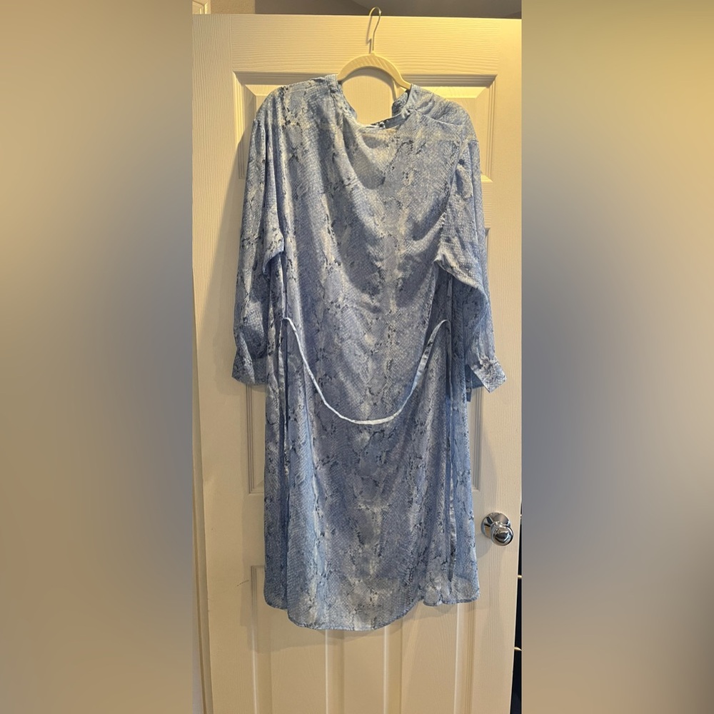 Zara Button Down Shirt Dress Bathing Suit Cover Up Long Sleeve Animal Print - Picture 11 of 14